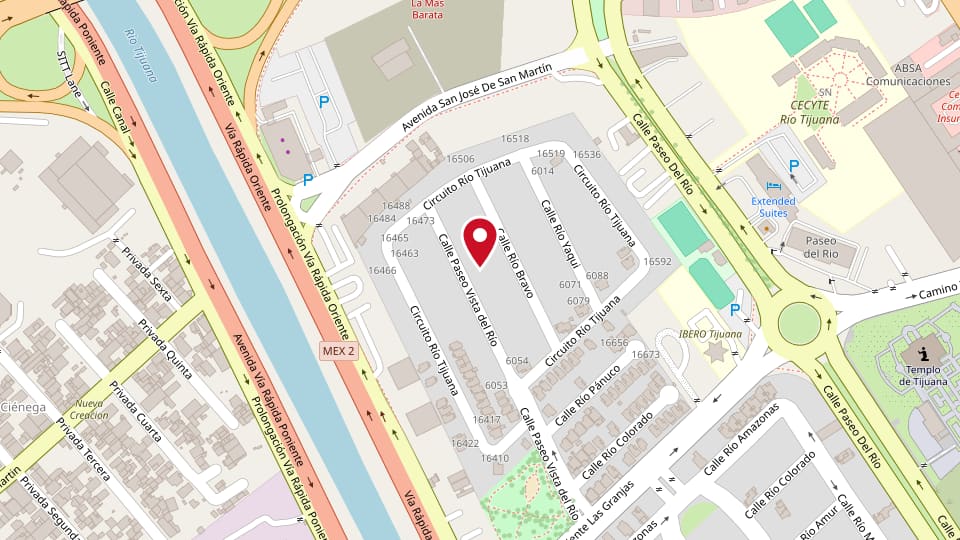 Mapa de IPUL Tijuana, Paseo Vista Del Río N. 60-26. Cómo llegar.
